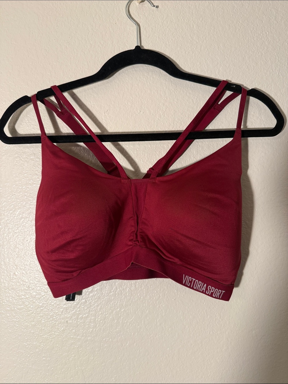 Victoria Sport Double-Strap Wine Red Sports Bra